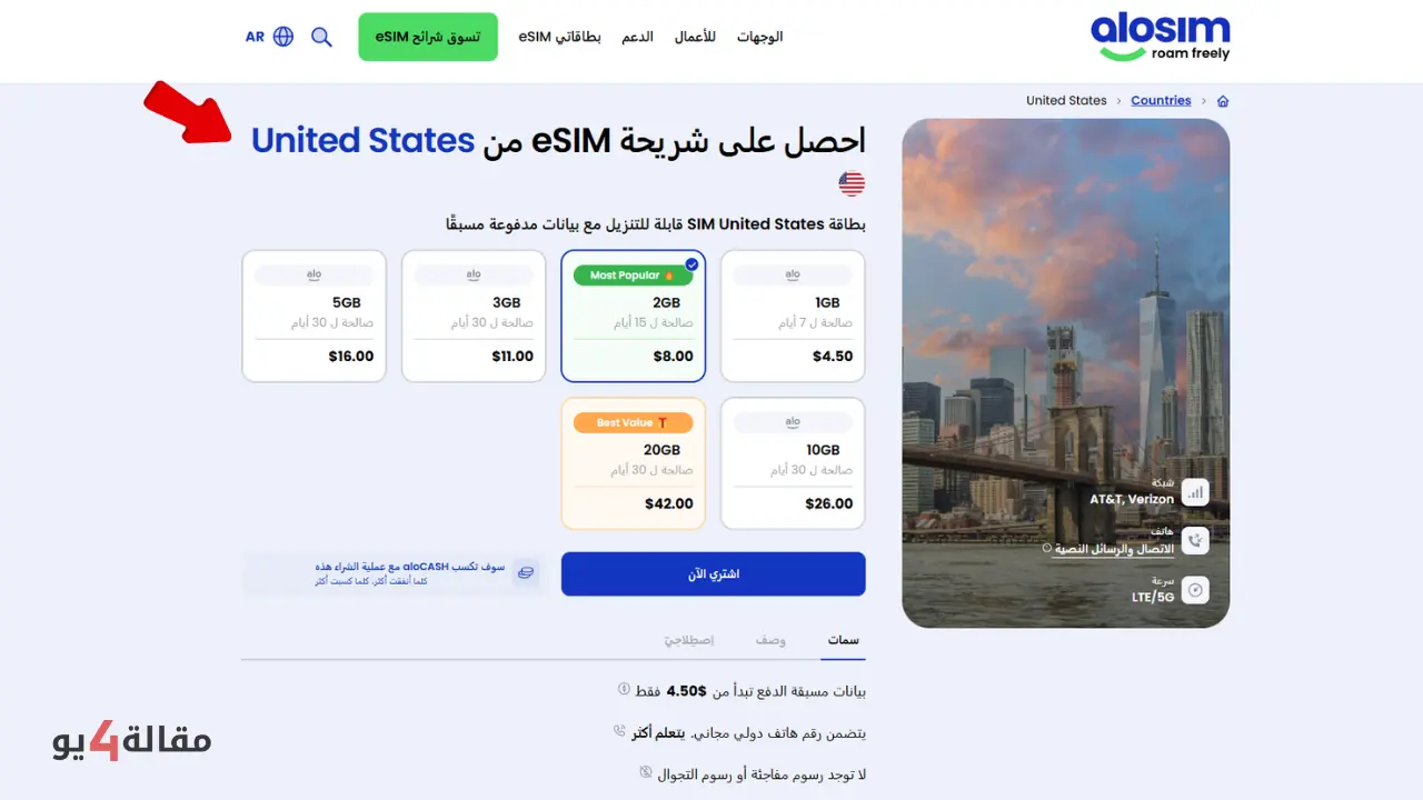 أسعار خطط الأرقام الوهمية بتطبيق alosim