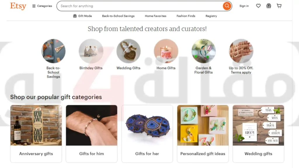 موقع Etsy لتحقيق الربح اليومي من الانترنت